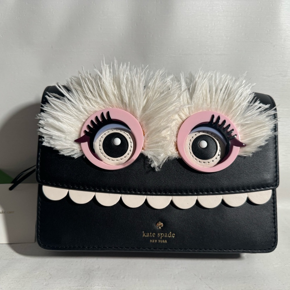 KATE SPADE NEW  IMAGINATION TOOTHY MONSTER" LEATHER SHOULDER BAG NEW